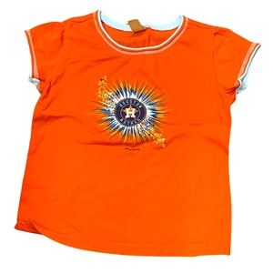 Youth Kavio Astros Houston Texas orange cream graphic tee cotton size 4